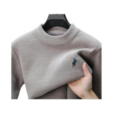 Imagem de Suéter Masculino De Inverno Com Bordado Em Plush, Designer, Casual, Go