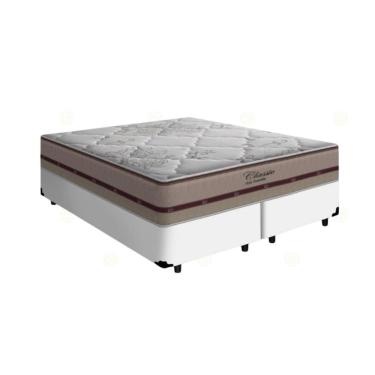 Imagem de Cama Box + Cabeceira Painel e Colchão de Molas Ensacadas Anjos Classic Queen 158cm