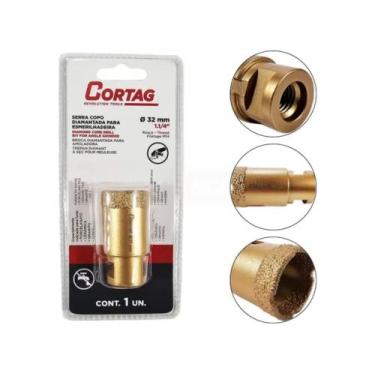 Imagem de Serra Copo Diamantada 32 mm Rosca M14 Para Esmerilhadeira Cortag