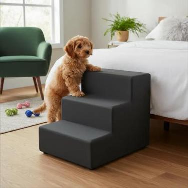Imagem de Escada Colorida Estofada para Pets com 3 degraus - Sami Comfort, Grafi