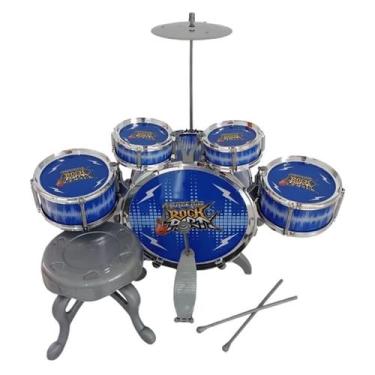 Imagem de Bateria Infantil Rock Party Com Banquinho 6066 - Dm Toys