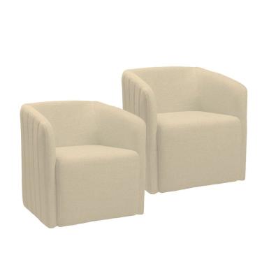 Imagem de Kit 2 Poltronas Bluemont com Manta Acrilica Movellu Home