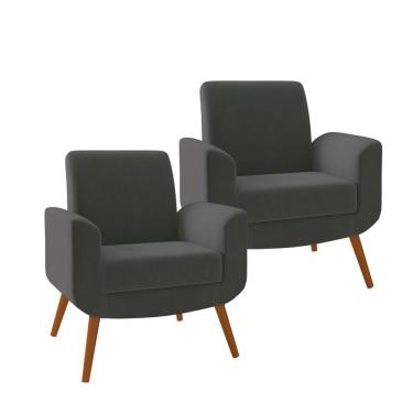 Imagem de Kit 2 Poltronas Turim em Madeira de Eucalipto Movellu Home