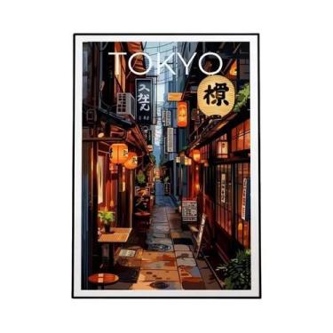 Imagem de Impressão Em Tela De Paisagem Urbana Moderna De Tóquio, Arte De Bar Ja