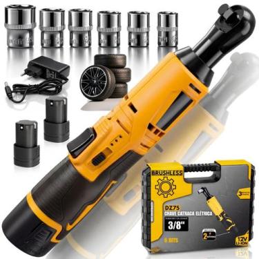 Imagem de Chave Catraca Eletrica 3/8 80Nm Soquete 2 Baterias + Maleta - Genérico
