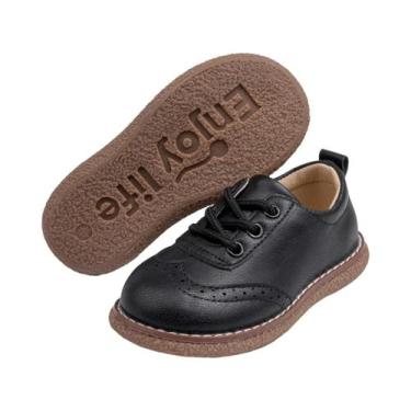 Imagem de Sapatos De Couro Retro Para Crianças, Solado De Borracha Respirável, C