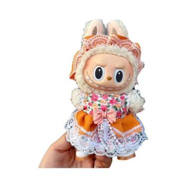 Imagem de Conjunto De Roupa Para Boneca Labubu De Vinil 17cm: Vestido De Bolinha