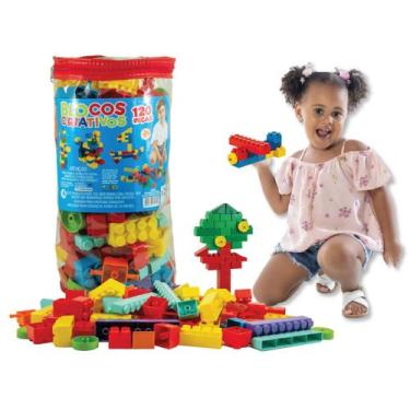 Imagem de Blocos de Montar Brinquedo Educativo Grande 120 Peças Oferta - Kendy B