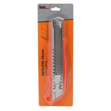 Imagem de Estilete Ergonomico Ponta Metalica 25mm Bestfer
