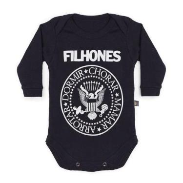 Imagem de Body Bebê Manga Longa Filhones Preto, m