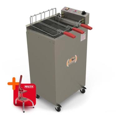 Imagem de Fritador Industrial 8000W Água e Óleo 22L Elétrico Pr-2008E 220V Progá