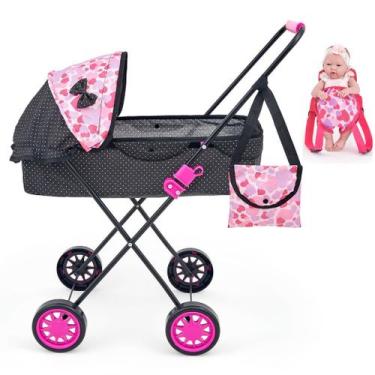 Imagem de Carrinho de Boneca Veneza Menina 79cm de alt com Canguru - Brinquedos 