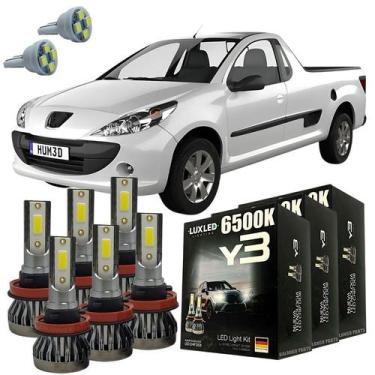 Imagem de Kit Lâmpadas Super Led Y3 Peugeot Hoggar Todos + Pingo T10 - LUXLED