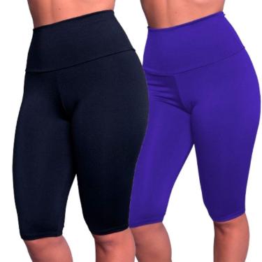Imagem de KIT 2 Bermudão Suplex Liso Serra e Mar Roupa para Academia Treino Moda Fitness Feminina-Feminino