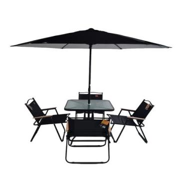 Imagem de Conjunto Jardim PR Mesa/Cadeira/Guarda sol Milagres Belfix - BEL FIX