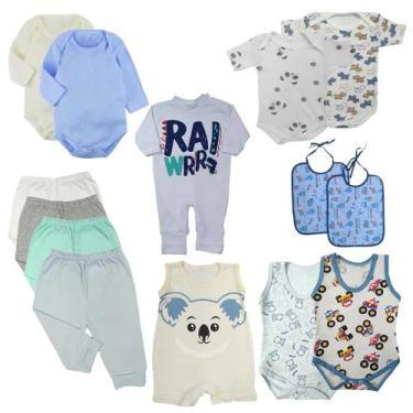 Imagem de Kit Body Regata Macacão 14 Peças Roupa de Bebê Enxoval Verão - Koala B