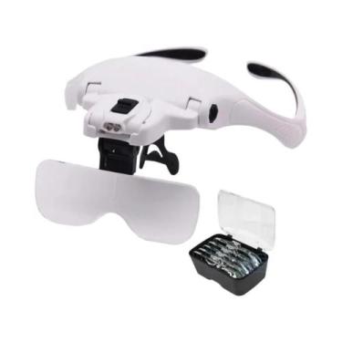 Imagem de Óculos De Aumento Com Luz LED Ajustável, 5 Lentes 1.0-3.5X, Lupa Ilumi