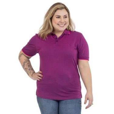 Imagem de Camisa Polo Plus Size Feminina Botões Dia a Dia Trabalho-Feminino