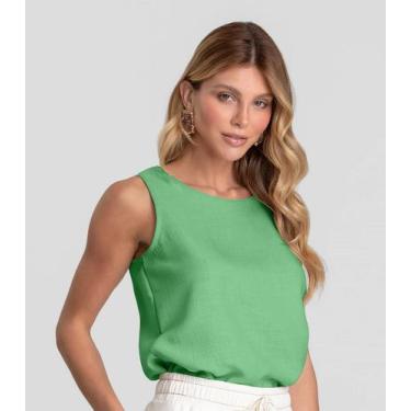Imagem de Regata Feminina em Tecido Dianna Verde, G, Verde