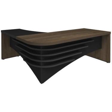 Imagem de Mesa Diretor Charuto/Preto 006098 - Artany - Artany Móveis, Charuto e 