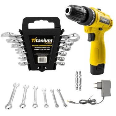 Imagem de Parafusadeira Special Edition 12V + Chave Combinada 6 PÇS - Titanium P