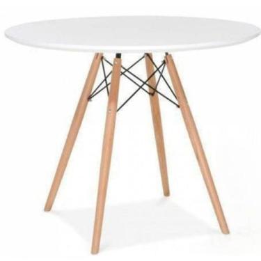 Imagem de Mesa de Jantar Redondo 90cm Eiffel Charles Eames Wood Tampo MDF - Móve