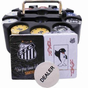 Imagem de Jogo De Poker 200 Fichas E Baralhos Santos
