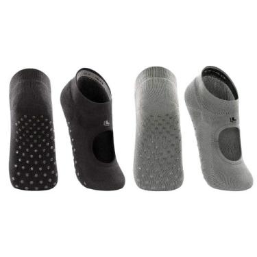Imagem de Kit 2 Pares Meia Sapatilha Feminina Antiderrapante Lupo Sport Pilates 