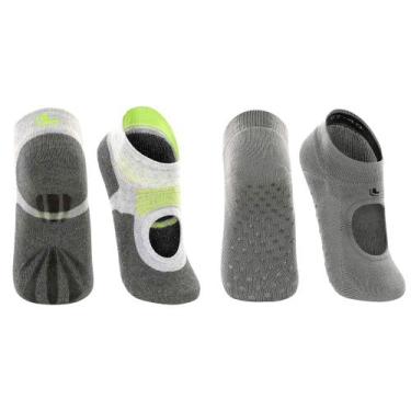 Imagem de Kit 2 Pares Meia Sapatilha Feminina Antiderrapante Lupo Sport Pilates 