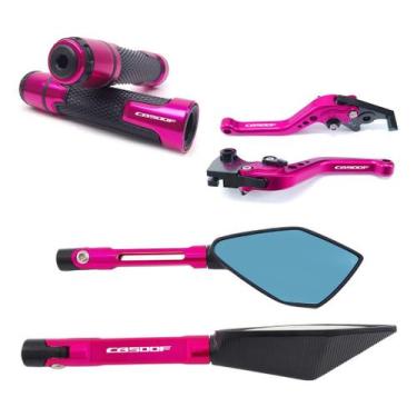 Imagem de Kit Manete Manopla Retrovisor Honda Cb500f Gravado A Laser - NoBrand, 