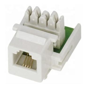 Imagem de Keystone Rj11 Femea Cat3 Branco Telefonia Kit 10 Pçs - Luxtil Distribu