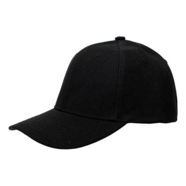 Imagem de Boné Preto Liso Aba Curva Para Personalização Sublimação - 1 Unidade -