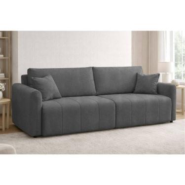 Imagem de Sofa 3 Lugares Retratil Reclinavel 230cm Linho Aveludado Ferrara Ferguile