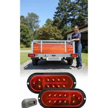 Imagem de Lanterna Carreta/Reboque Universal LED 11 Leds Vermelha - Congratulati