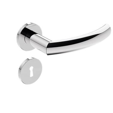 Imagem de Fechadura Externa Stam Ix40 40mm Inox Polido Cromada Roseta Redonda Interna