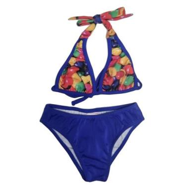 Imagem de Biquíni Infantil Estampado Azul Pupi, Azul marinho, 4