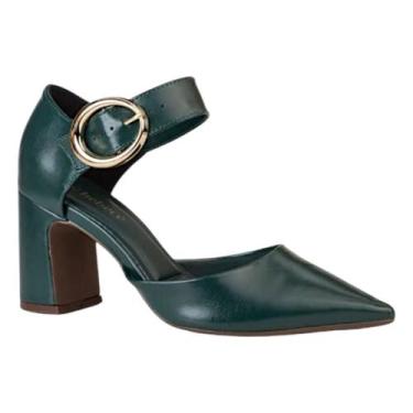 Imagem de Sapato Social Scarpin Feminino Bebecê Salto Grosso Bico Fino Original 