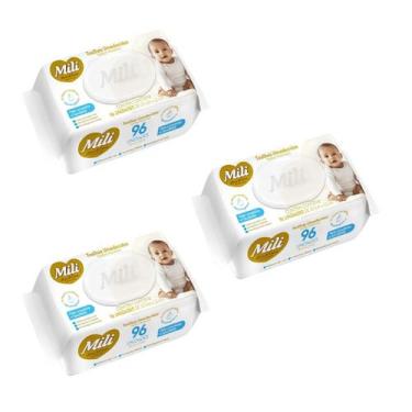 Imagem de Kit 3 Toalha Umedecida Mili Love & Care 96 Unidades - Mili