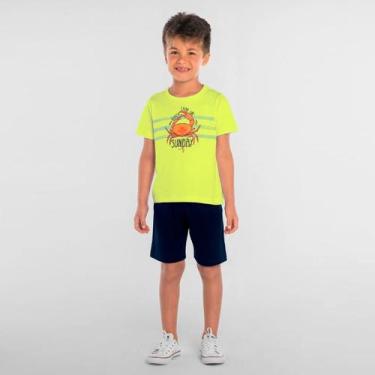 Imagem de Conjunto Infantil Menino Roupa Bermuda Short Camiseta Verão - Rovitex 