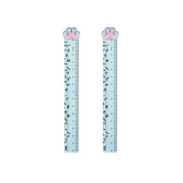 Imagem de Régua Escolar Plástica Decorada Holic Pets 15cm Poly Patinha Tris, 2 A