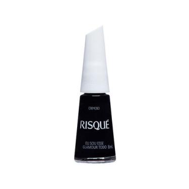 Imagem de Esmalte cremoso eu sou esse glamour todo 8ml risque, Preto, 8ml