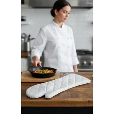 Imagem de Luva Cozinha Tecido Longa 60cm Proteção Térmica Profissional - Congrat