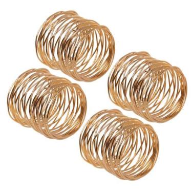 Imagem de Conjunto 4 Anéis para Guardanapos 4,5cm Dourado Aço Circle - Wolff
