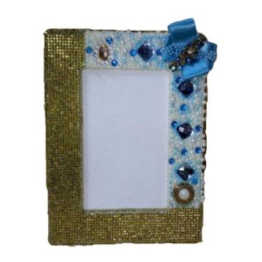 Imagem de Porta Retrato 10x15cm Decorado Azul - Studiomazzoart