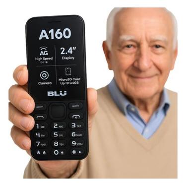 Imagem de Celular Para Idosos Blu A160 Sinal 4g Radio E Lanterna Antigo