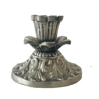 Imagem de castiçal uma vela pequeno 7 cm alumínio polido decoração - artDaniel