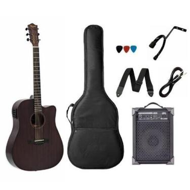 Imagem de Kit Violão Elétrico Tagima Kansas Gran Reserva + Caixa