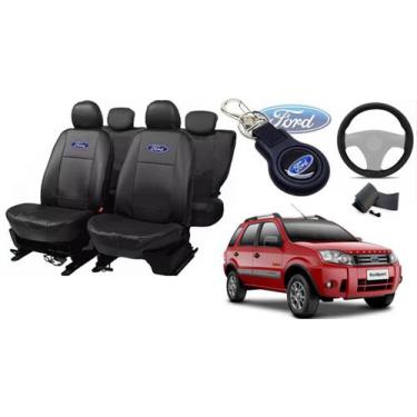 Imagem de Kit Sofisticação EcoSport 2008-2013 + Capas, Volante e Chaveiro - Deta