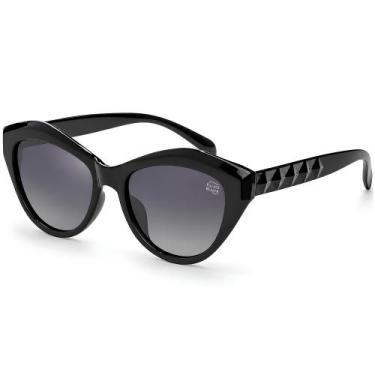 Imagem de Óculos de Sol Feminino Original Polarizado UV400 Redondo Preto Grande 