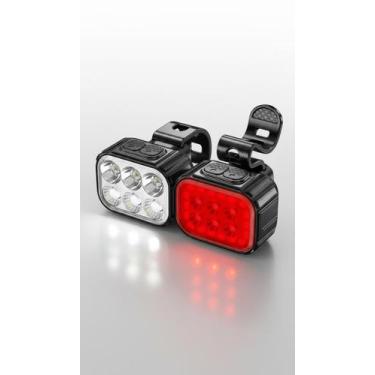 Imagem de Kit Farol e Lanterna Bike LED USB-C Recarregável - Congratulations Sto